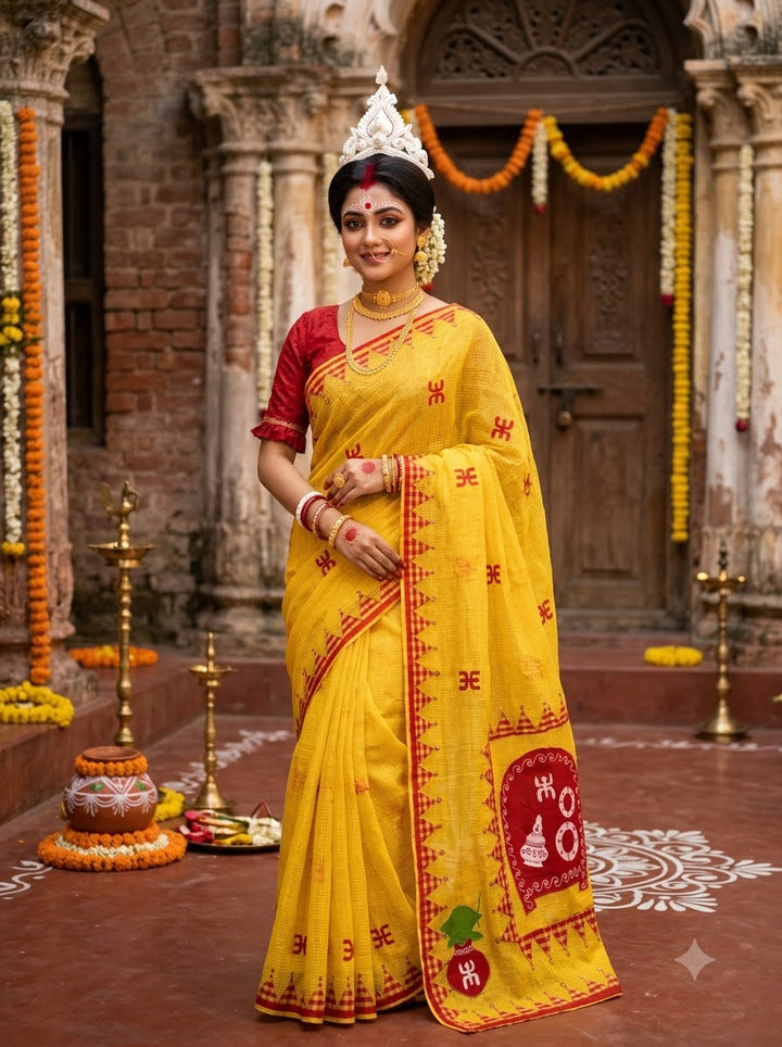Shubhanjali Kota Applique Saree
