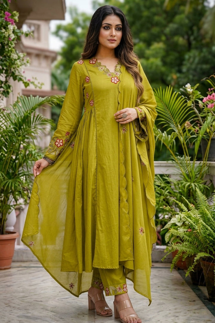 Mystic Aura Chanderi Silk Kurti Set