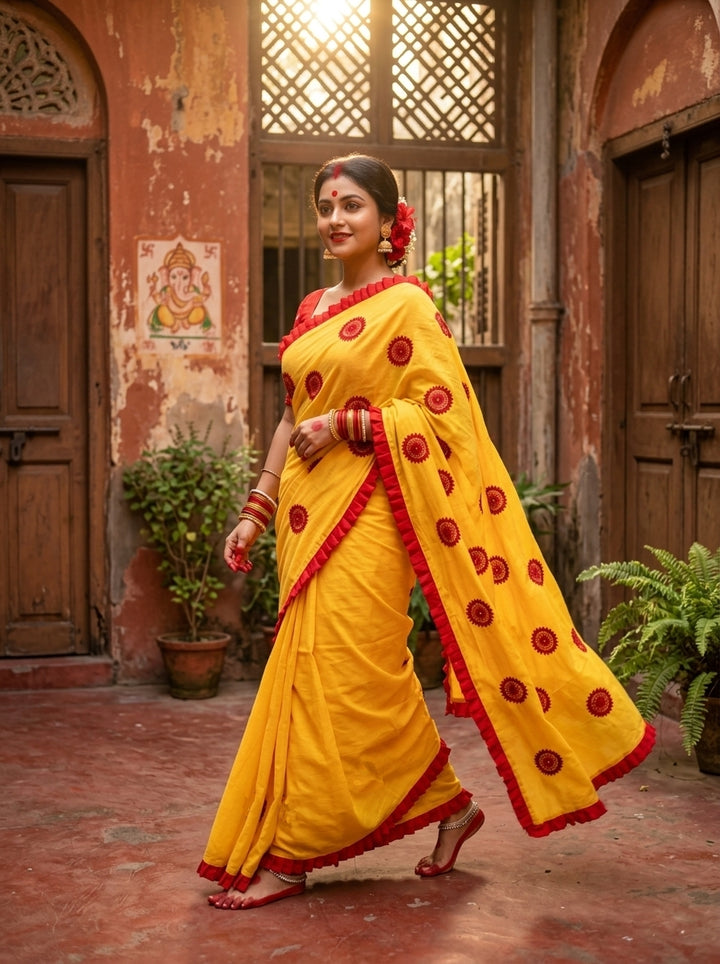 Kanak Roshni Cotton Silk Saree(Chakra)