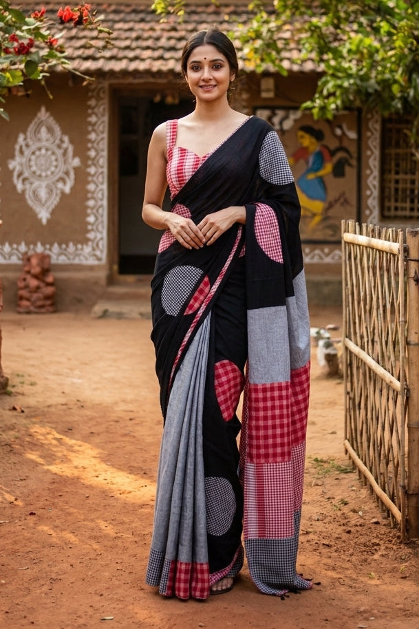 Mridu Chaya Mixmatch Cotton Saree