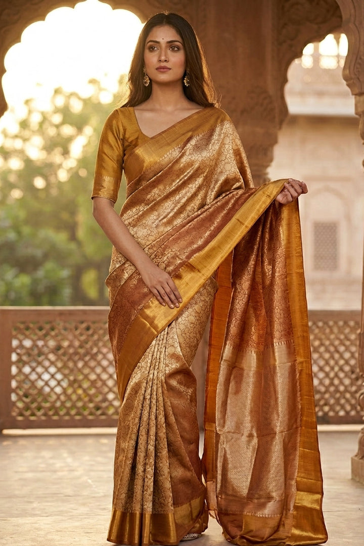 Nita Ambani Inspired Tissue Silk Saree
