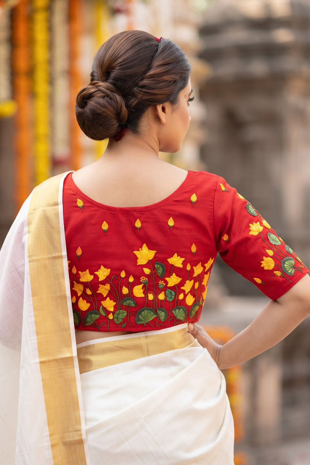 Lotus Majesty Vichitra Silk Blouse