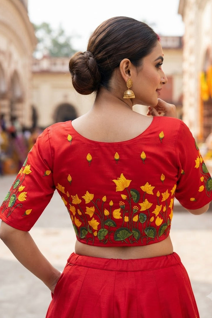 Lotus Majesty Vichitra Silk Blouse