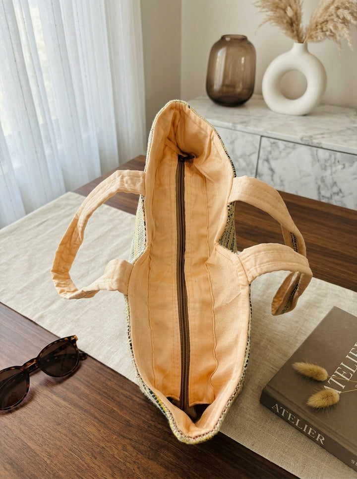 The Woven Chapter – Handcrafted Tote Bag