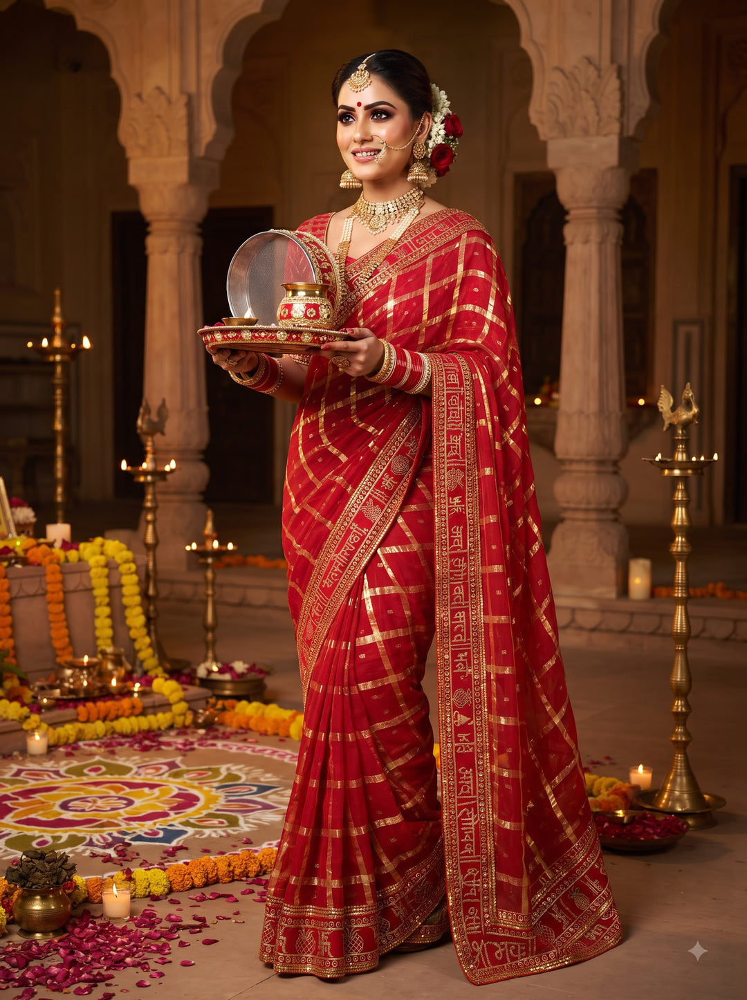 Parameshwari Georgette Lace work Saree