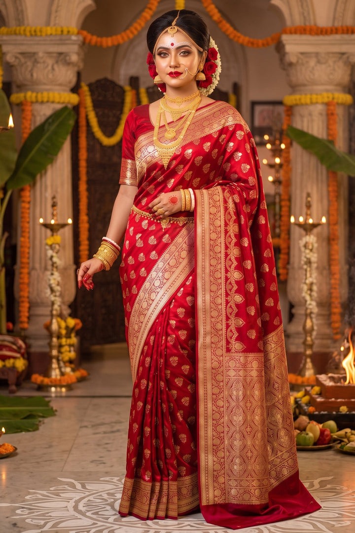 Queen's Legacy Banarasi Semi Katan Silk Saree