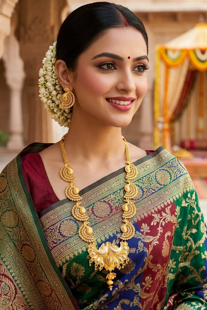 The Peacock Grace -Necklace & Earring Set
