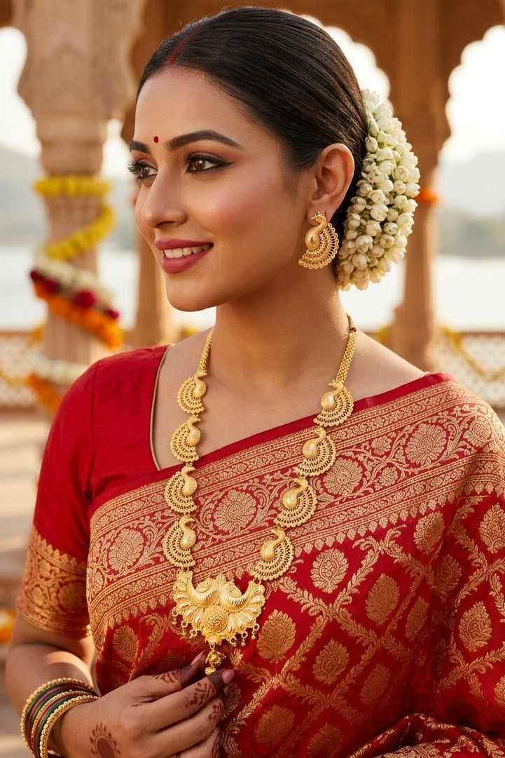 The Peacock Grace -Necklace & Earring Set