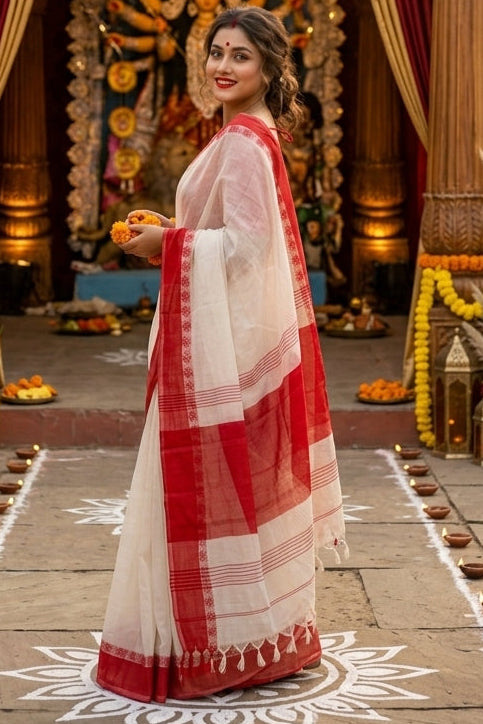 Sharad Roop(শারদরূপ) Khadi Cotton Saree