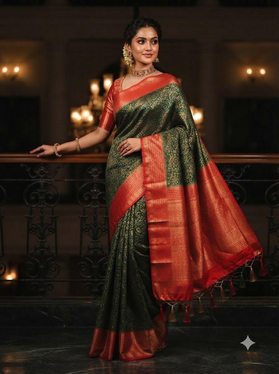 The Throne You Deserve Crepe Khaddi Silk Saree