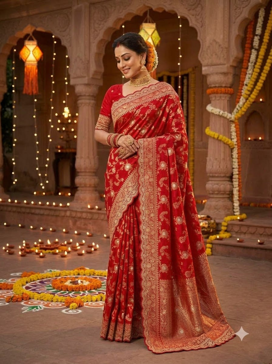 Festive Aura Khaddi Dolla Silk Saree