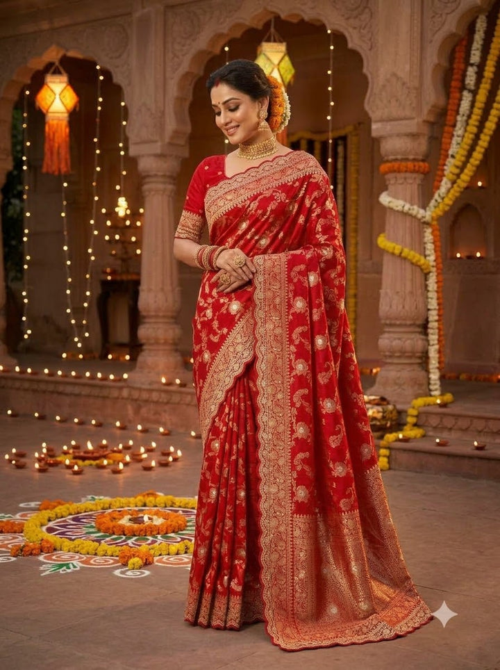 Festive Aura Khaddi Dolla Silk Saree
