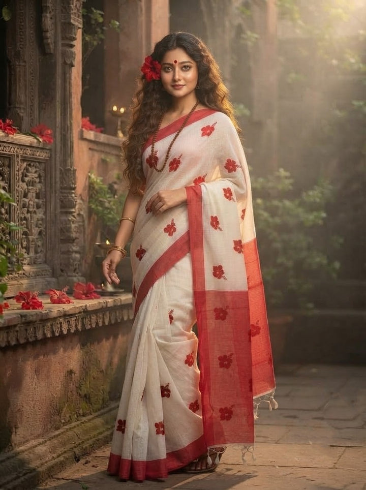Umaradhya (উমারাধ্যা ) Cotton Saree with Embroidery