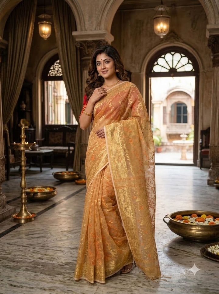 Megher Gaan Dhakai Jamdani Saree