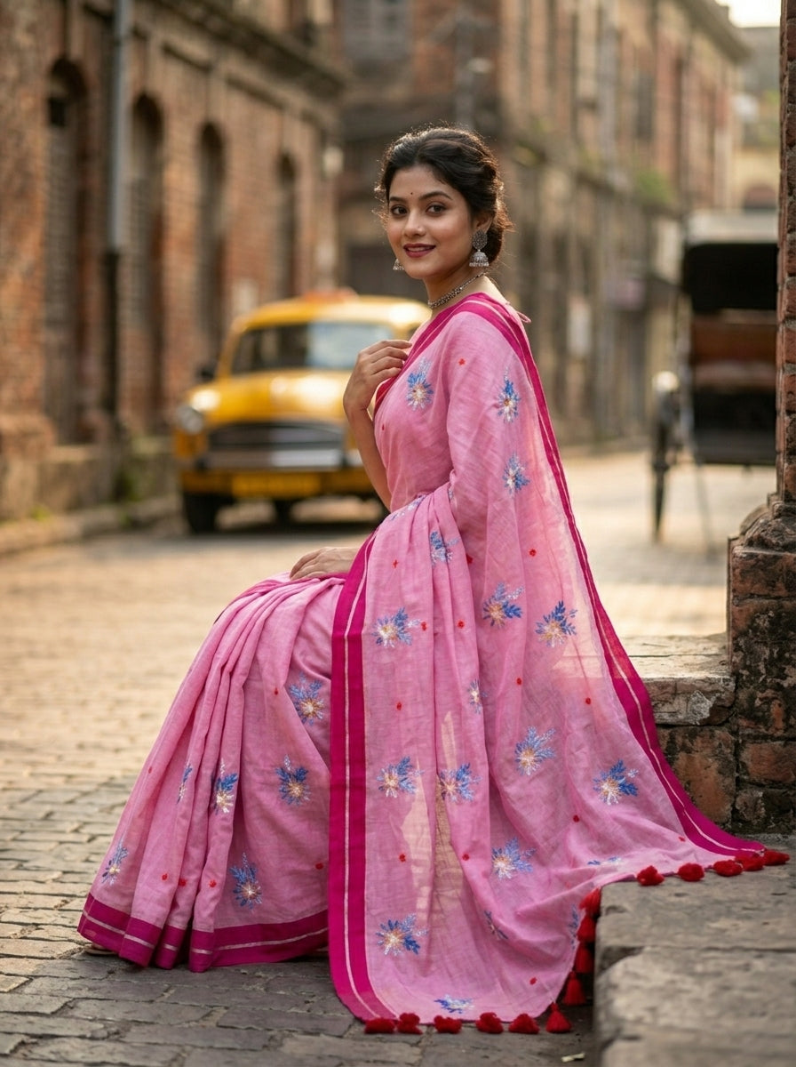 Jasmine Flora Cotton Saree