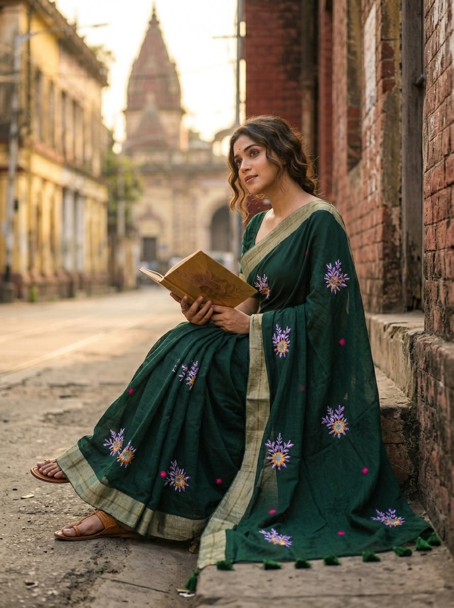 Jasmine Flora Cotton Saree