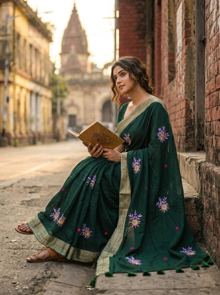 Jasmine Flora Cotton Saree