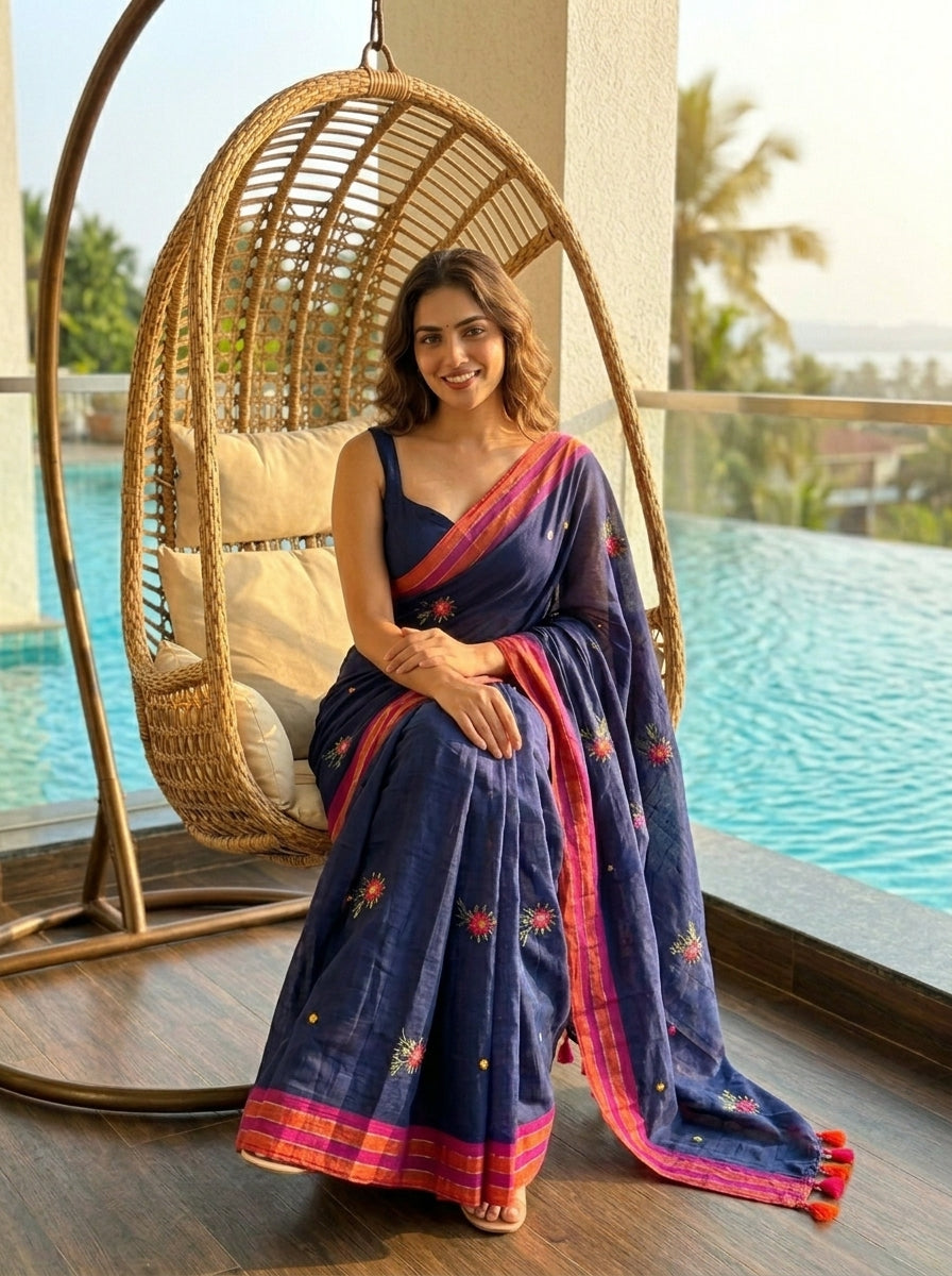 Jasmine Flora Cotton Saree