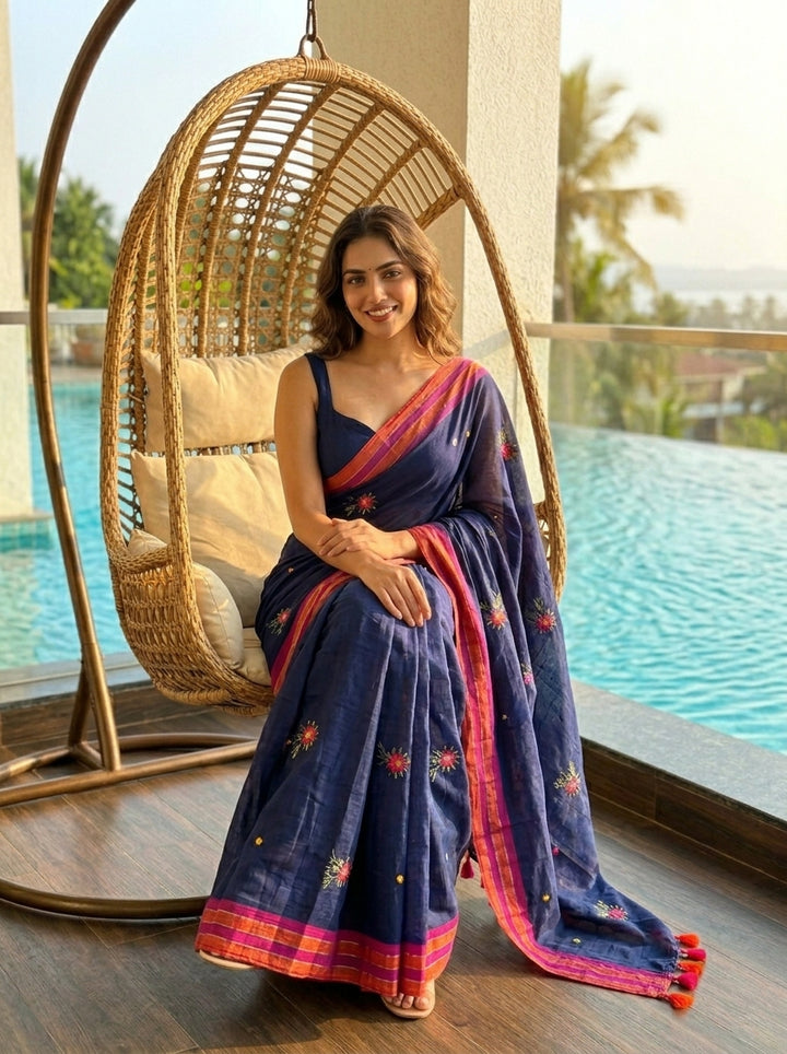 Jasmine Flora Cotton Saree