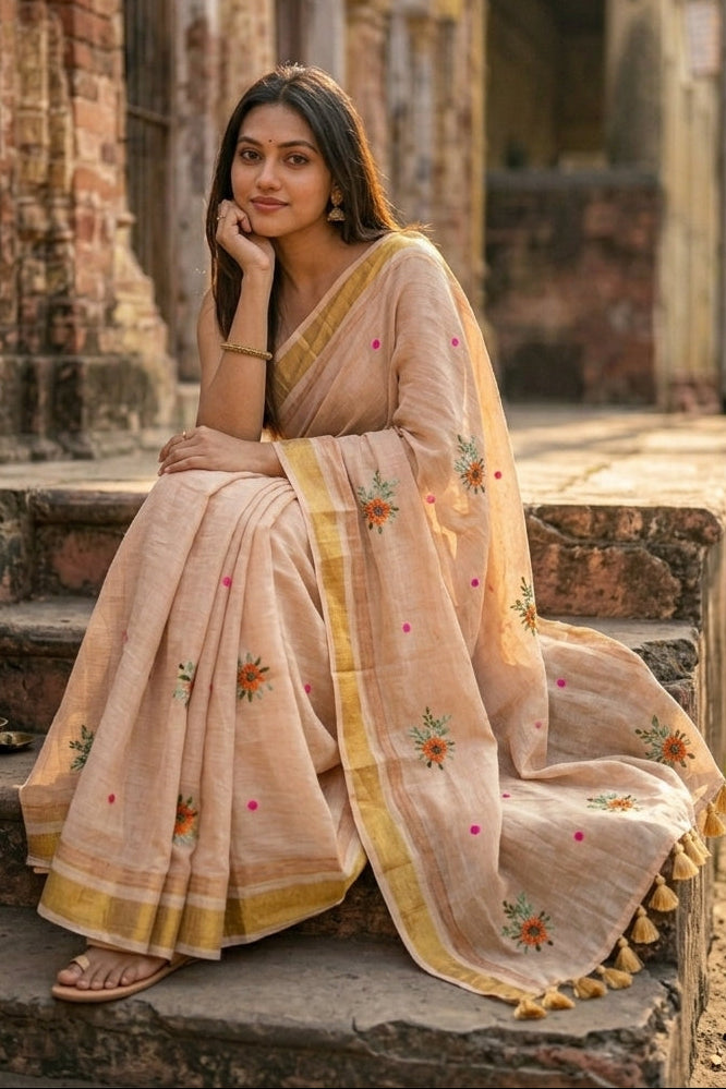 Jasmine Flora Cotton Saree