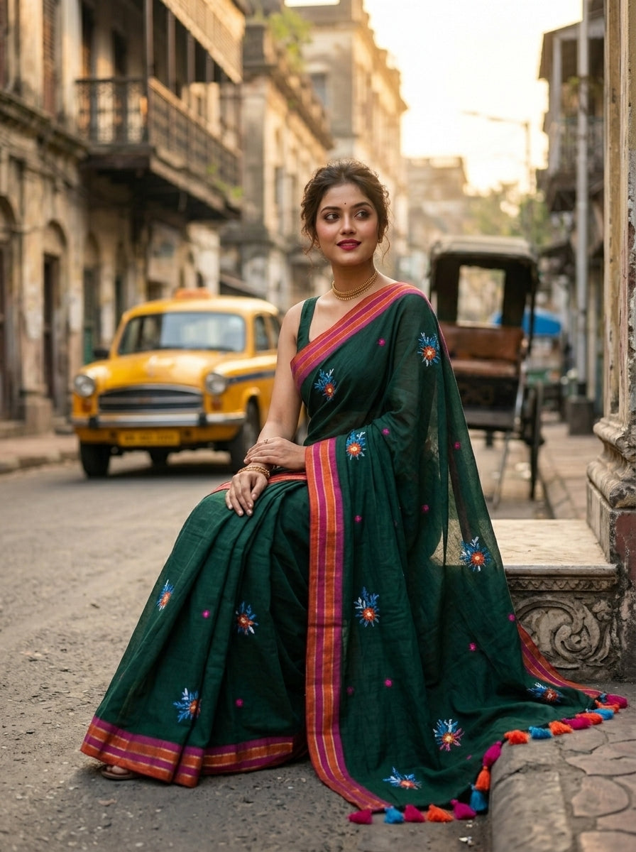 Jasmine Flora Cotton Saree