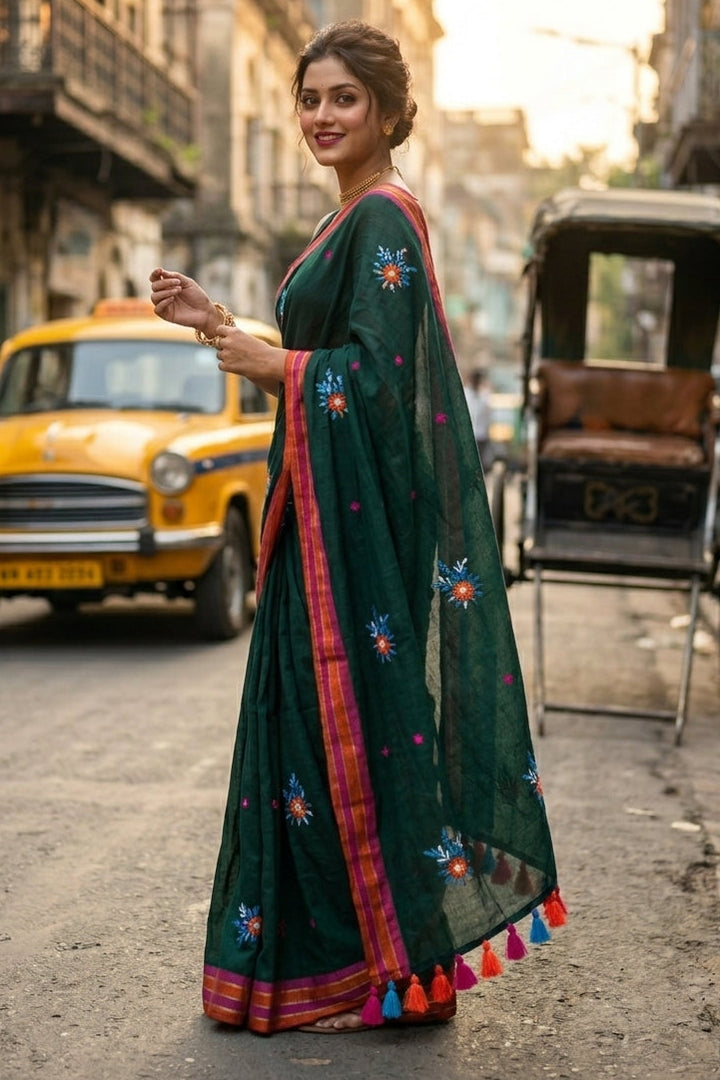 Jasmine Flora Cotton Saree