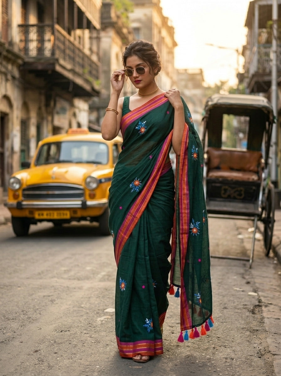 Jasmine Flora Cotton Saree