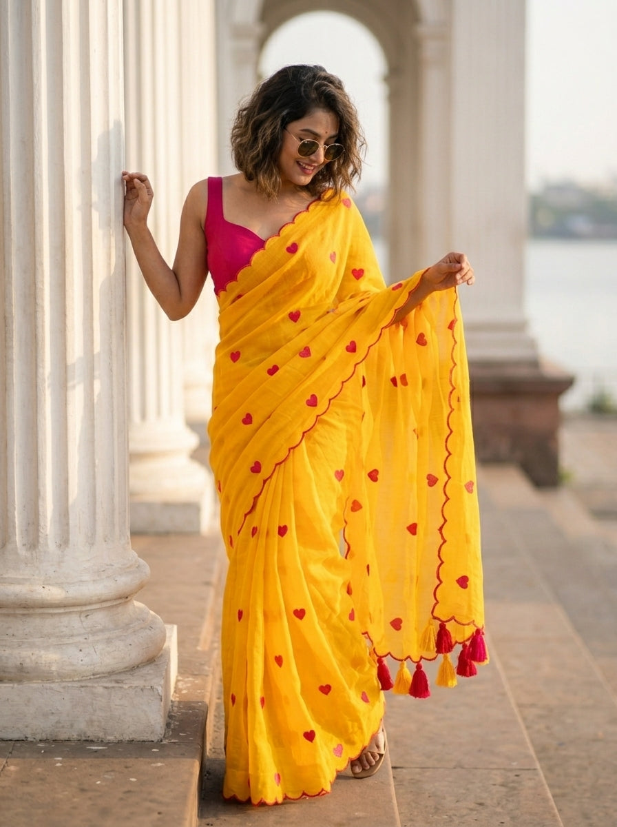 Sunkissed Love Mul Cotton Saree