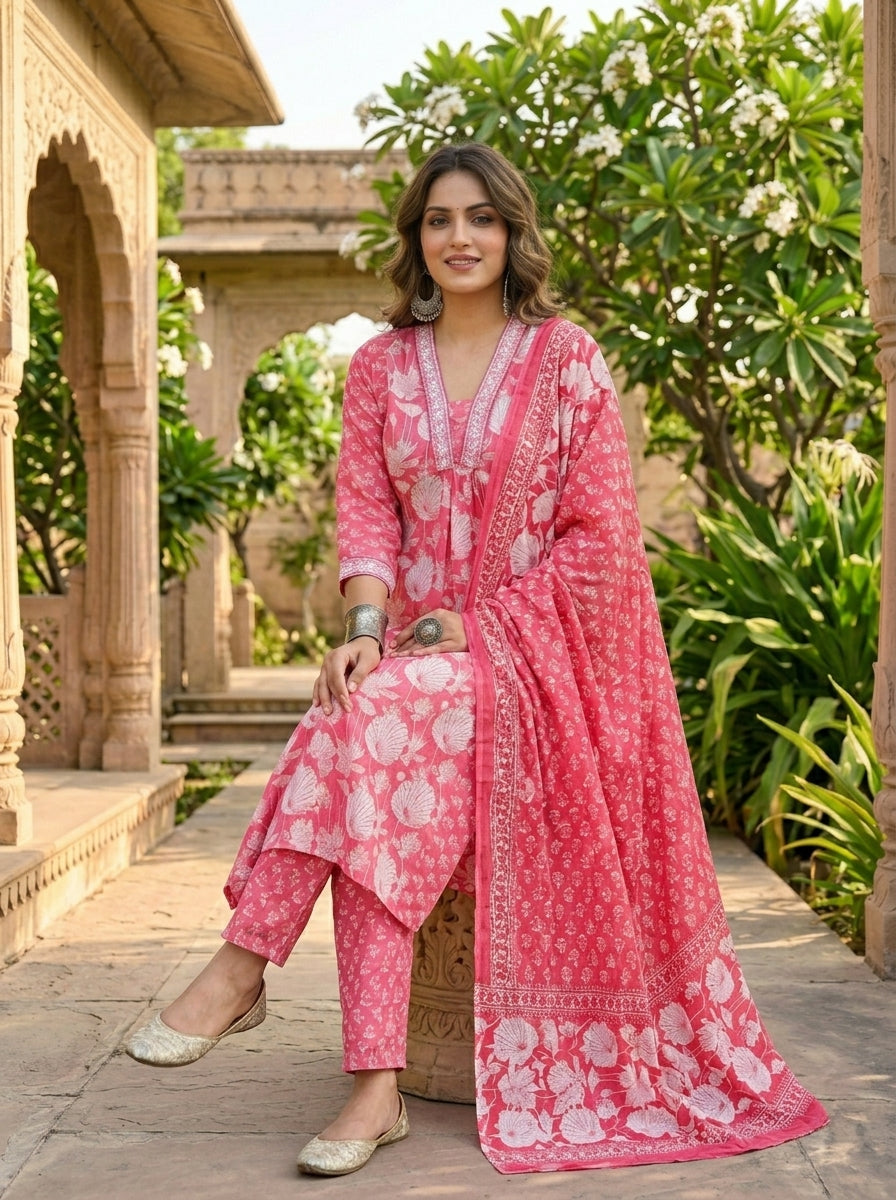 Pink Obsession - Cotton Kurti Set