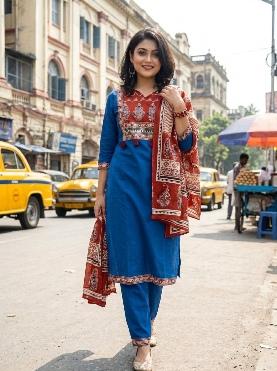 Reflection Of Soul- Cotton Kurti Set