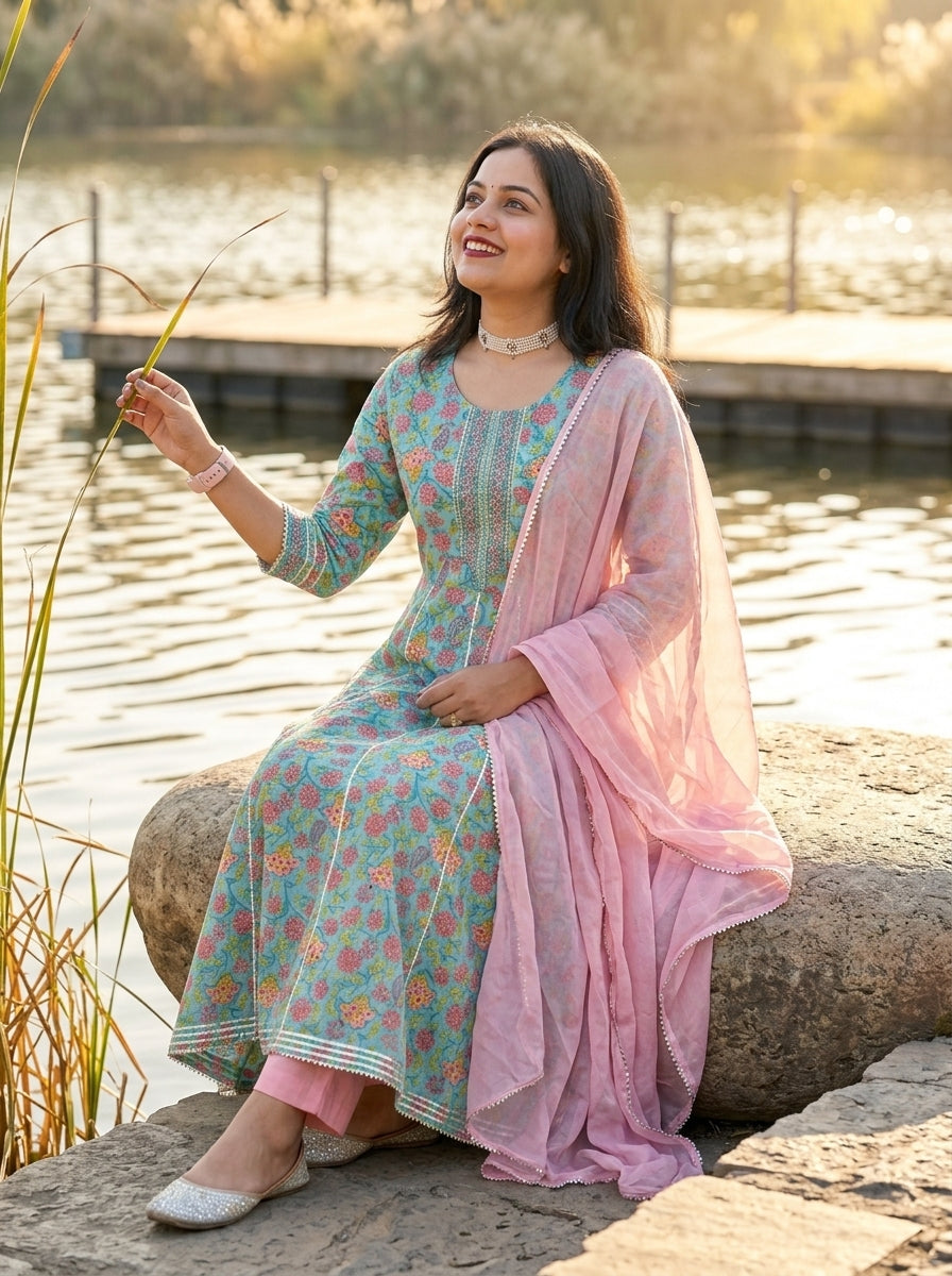 Girl With Dreams-  Frock style Suit Set