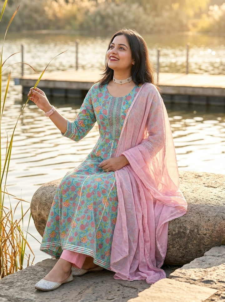 Girl With Dreams-  Frock style Suit Set