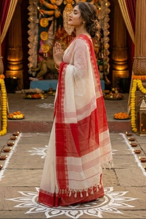 Sharad Roop(শারদরূপ) Khadi Cotton Saree