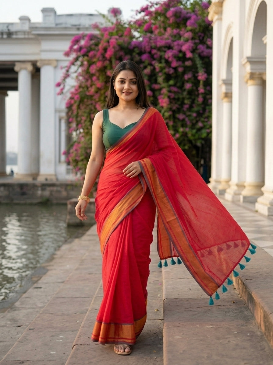 Ruby Riwaayat Mul Cotton Saree
