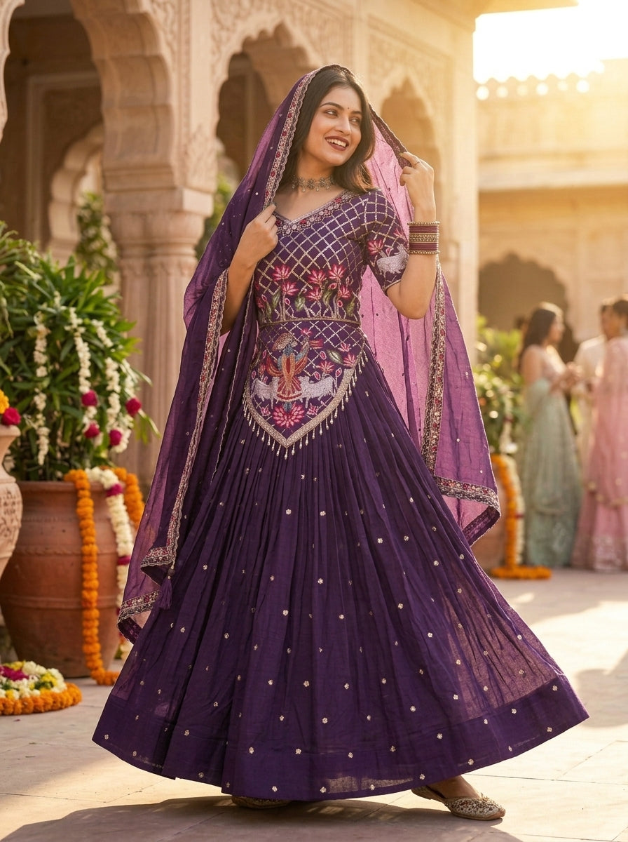 Flame of Grace Silk Lehenga
