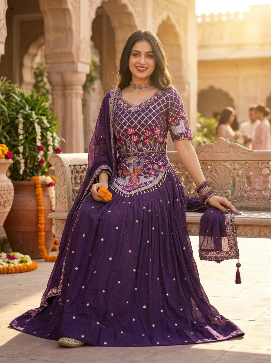 Flame of Grace Silk Lehenga