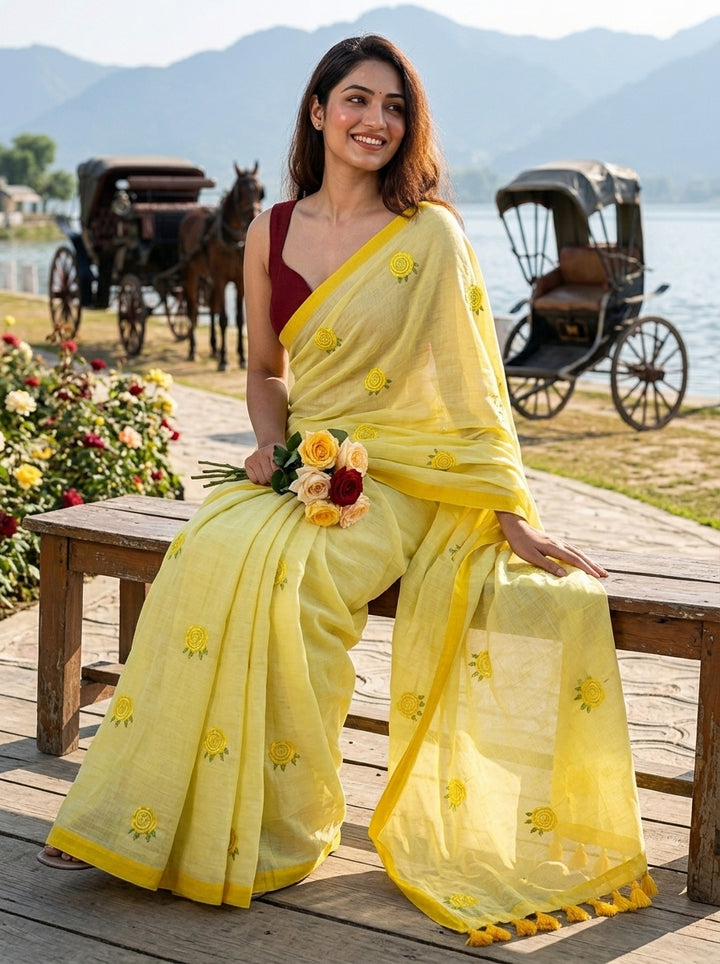 Sunrose Elegance Mul Cotton Saree