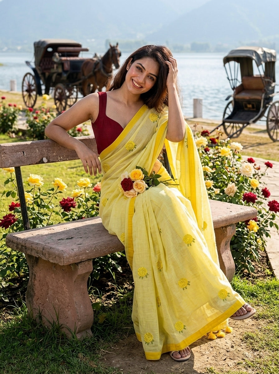 Sunrose Elegance Mul Cotton Saree