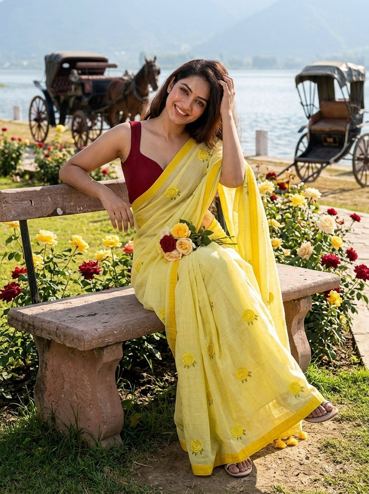 Sunrose Elegance Mul Cotton Saree
