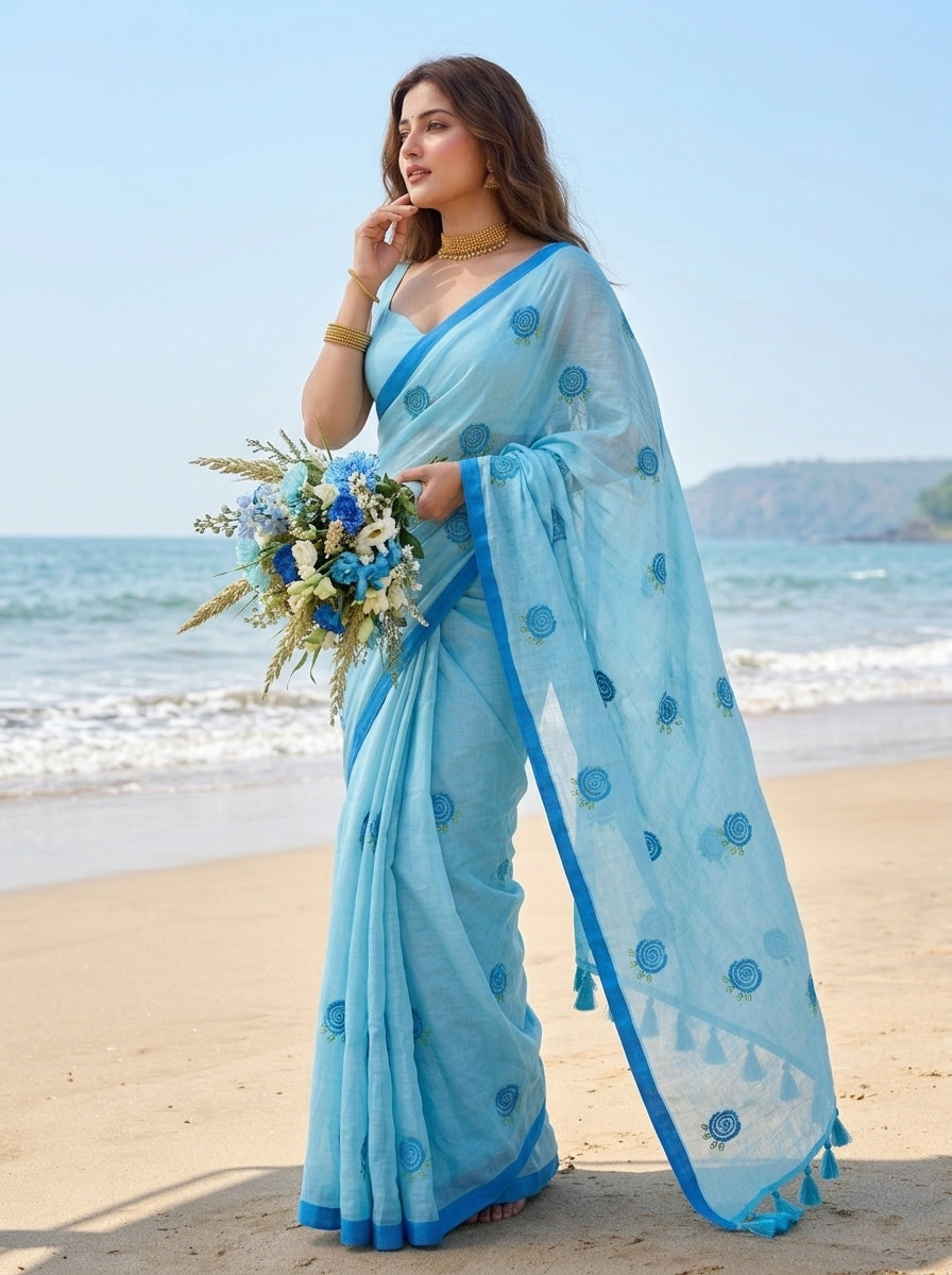 Sunrose Elegance Mul Cotton Saree