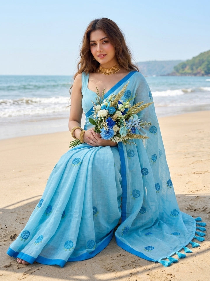 Sunrose Elegance Mul Cotton Saree