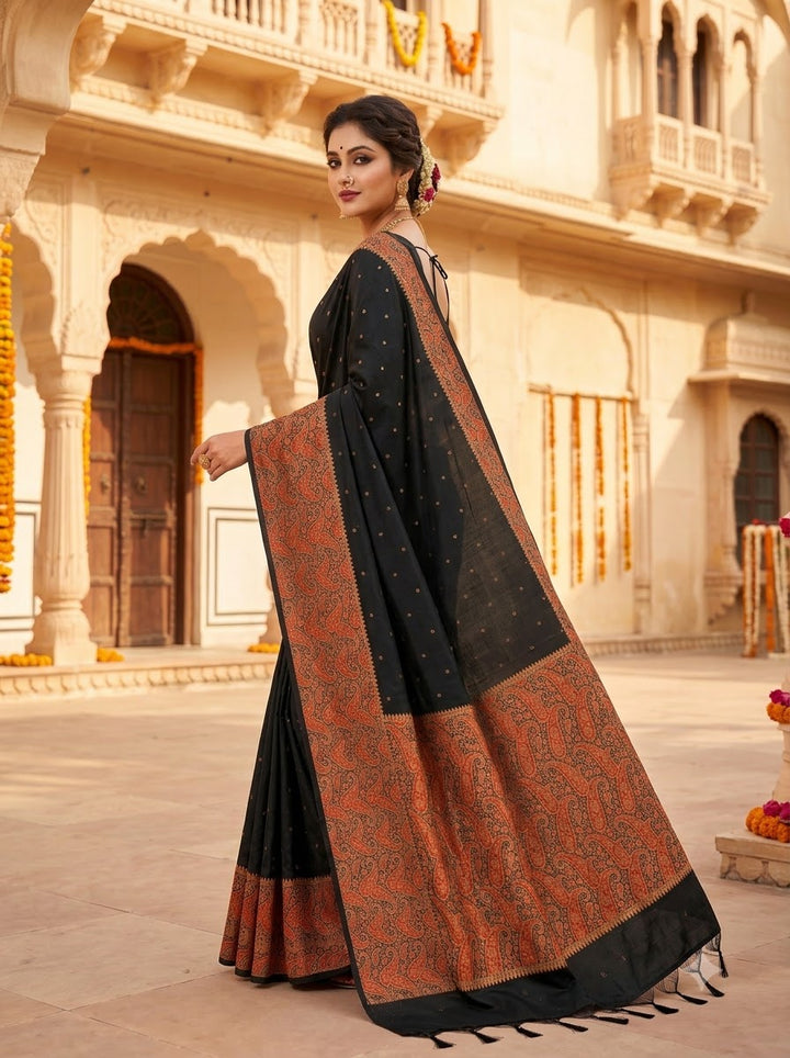 The Sovereign Scarlet Banarasi Semi Katan Silk Saree