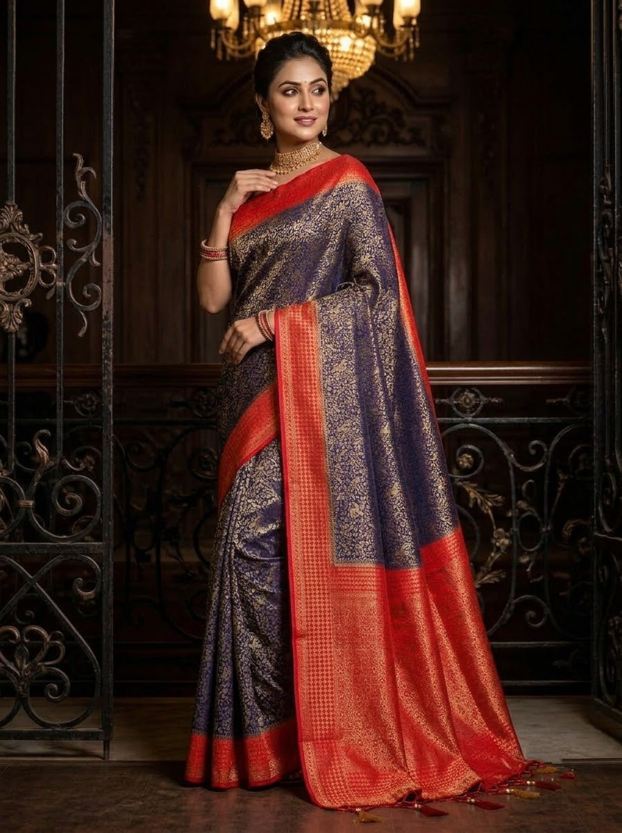 The Throne You Deserve Crepe Khaddi Silk Saree
