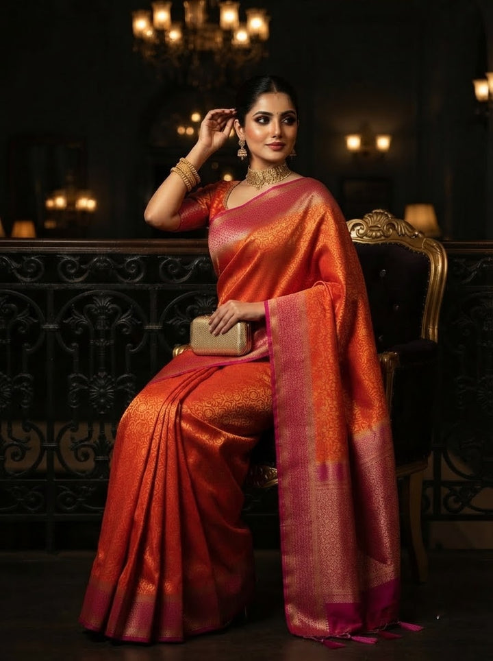 The Throne You Deserve Crepe Khaddi Silk Saree