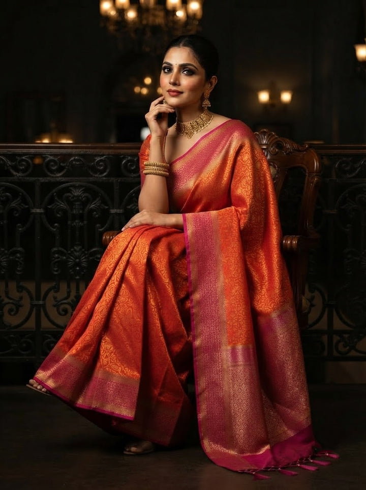 The Throne You Deserve Crepe Khaddi Silk Saree