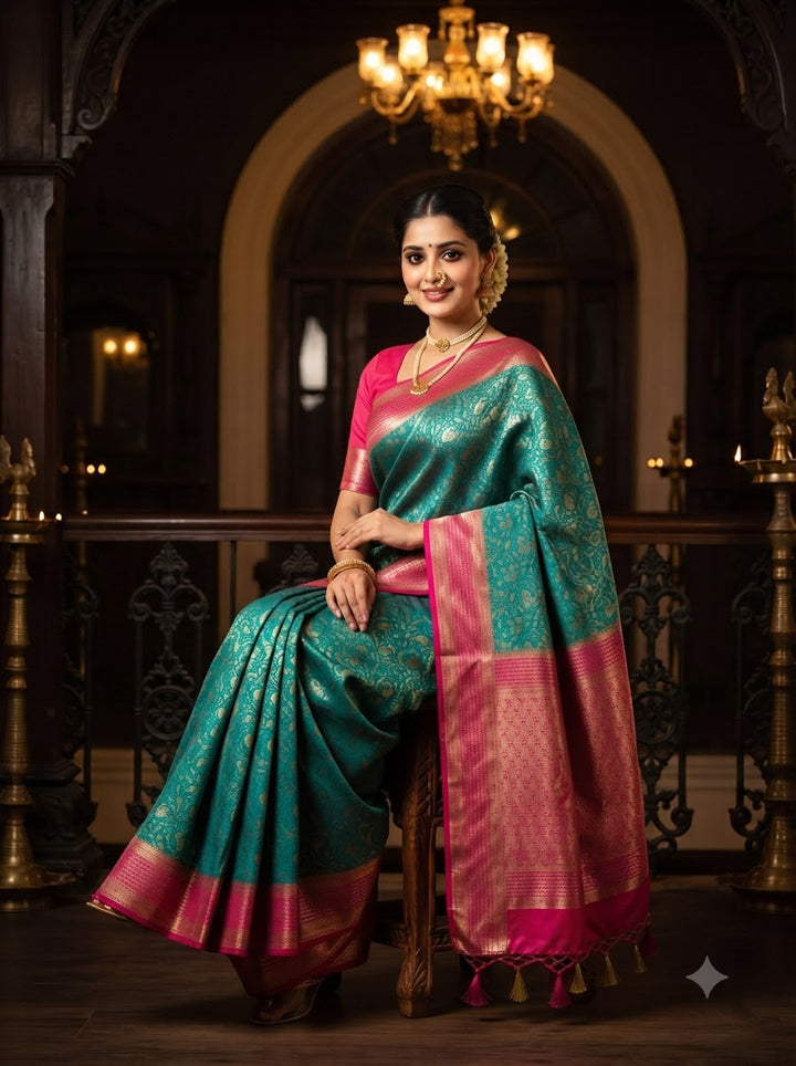 The Throne You Deserve Crepe Khaddi Silk Saree