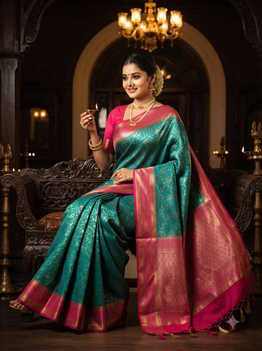 The Throne You Deserve Crepe Khaddi Silk Saree