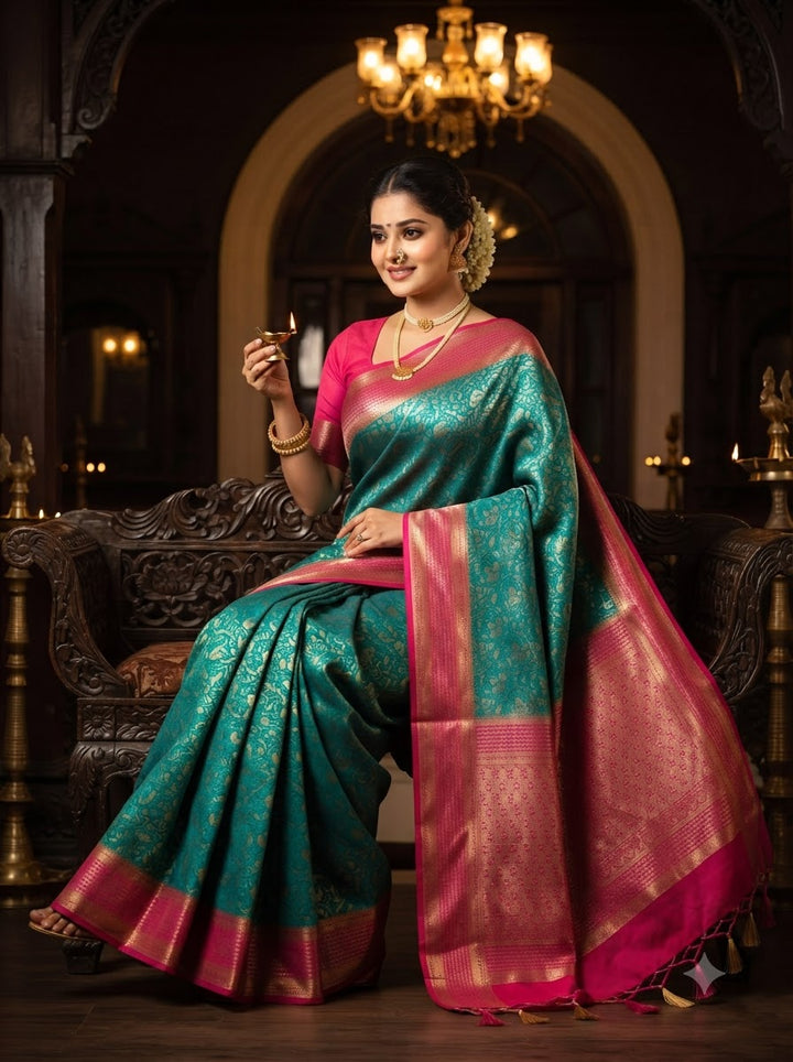 The Throne You Deserve Crepe Khaddi Silk Saree