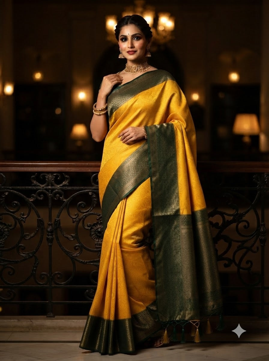 The Throne You Deserve Crepe Khaddi Silk Saree