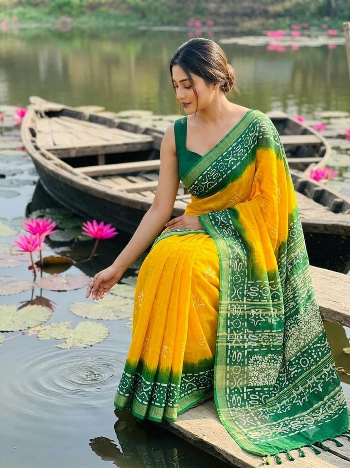 Ronger Porosh (রঙের পরশ) Cotton Linen Saree